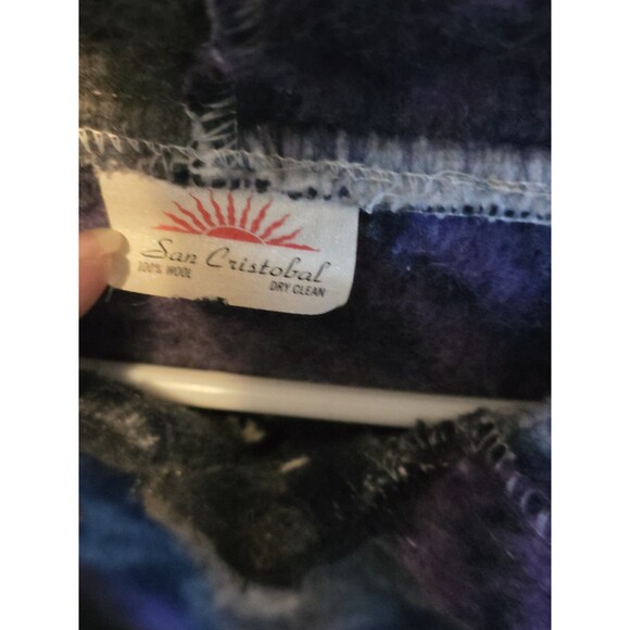 San Cristobal Women's 100% Alpaca Wool Button Down Hooded JACKET With Llamas - Picture 4 of 5